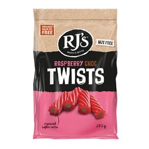 RJ's Raspberry Choc Twists 280g