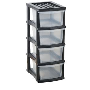 Taurus Storage Drawers Grey Mid 4 Tier