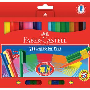 Faber-Castell Connector Felt Pens Multi-Coloured 20 Pack