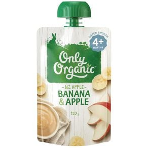 Only Organic Banana & Apple Baby Food Pouch 120g