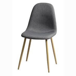 Living & Co Fabric Chair Grey Wood Look Legs