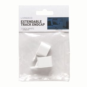 Living & Co End Caps for Extendable Curtain Track White 2 Pack