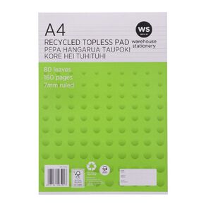 WS Pad Topless 55gsm 7mm 80 Leaf White White A4