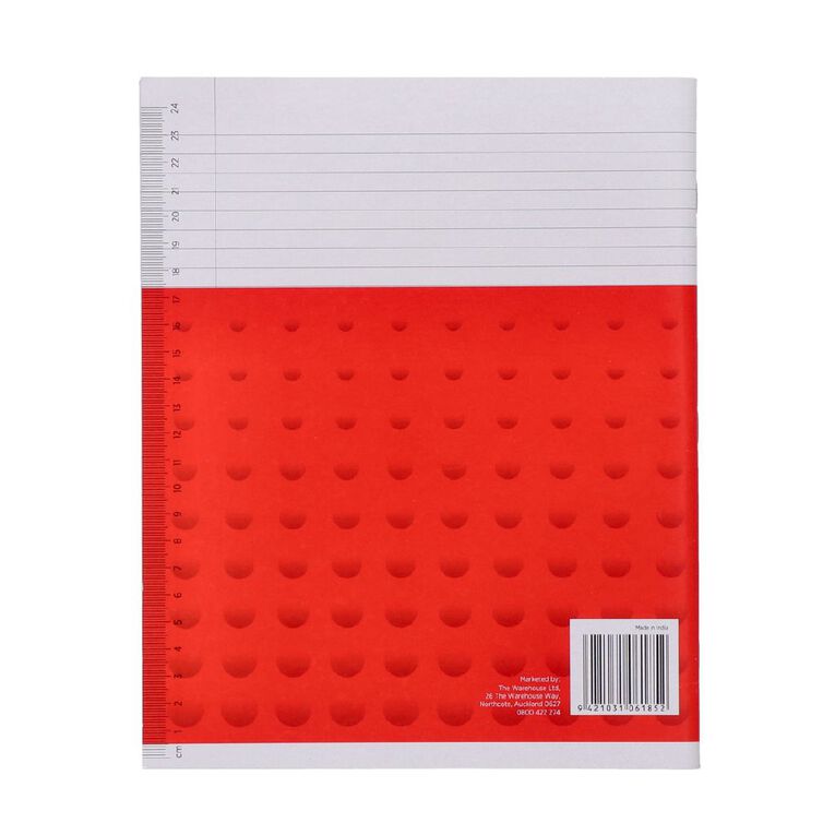 WS Exercise Book 1B5 7mm Ruled 40 Leaf Red Mid, , hi-res