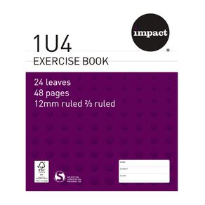 WS Exercise Book 1U4 12mm Ruled 24 Leaf Purple Mid