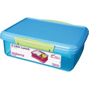 Sistema Klip It Tinted Lunch Box 2L Assorted