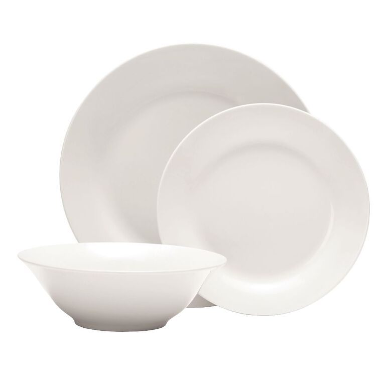 Living & Co Essentials Dinner Set White 12 Piece, , hi-res