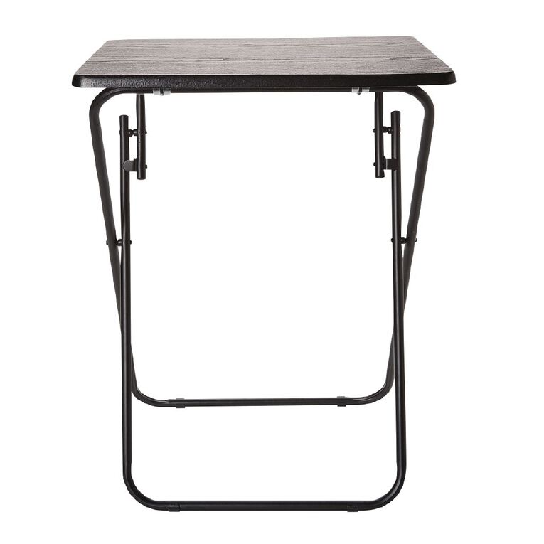 Living & Co Metal Folding Side Table Wood Look, , hi-res