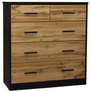 Living & Co Takiwira Tallboy 5 Drawer Black