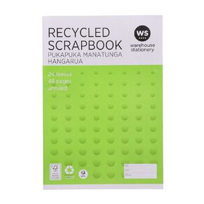 WS Scrapbook 320mm x 220mm Unruled 24 Leaf Green Green Mid