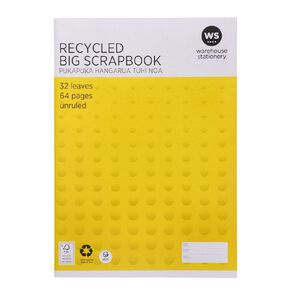 WS Big Scrapbook Unruled 32 Leaf Yellow