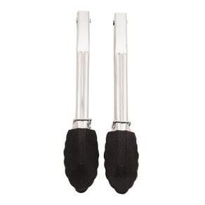 Living & Co Mini Silicone Tongs Black 17cm Black 2 Pack