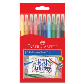 Faber-Castell Calligraphy Brush Pens Multi-Coloured 10 Pack