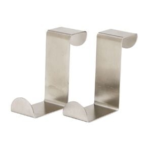 Living & Co Over the Door Hooks Silver 2 Pack