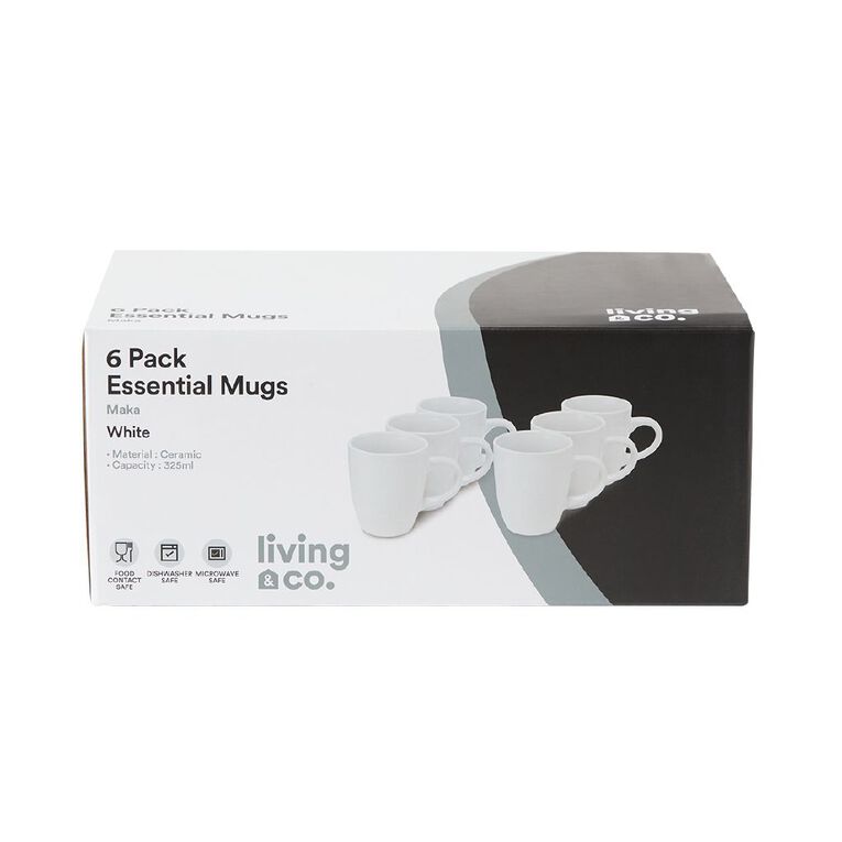 Living & Co Essentials Mug 6 Pack White, , hi-res