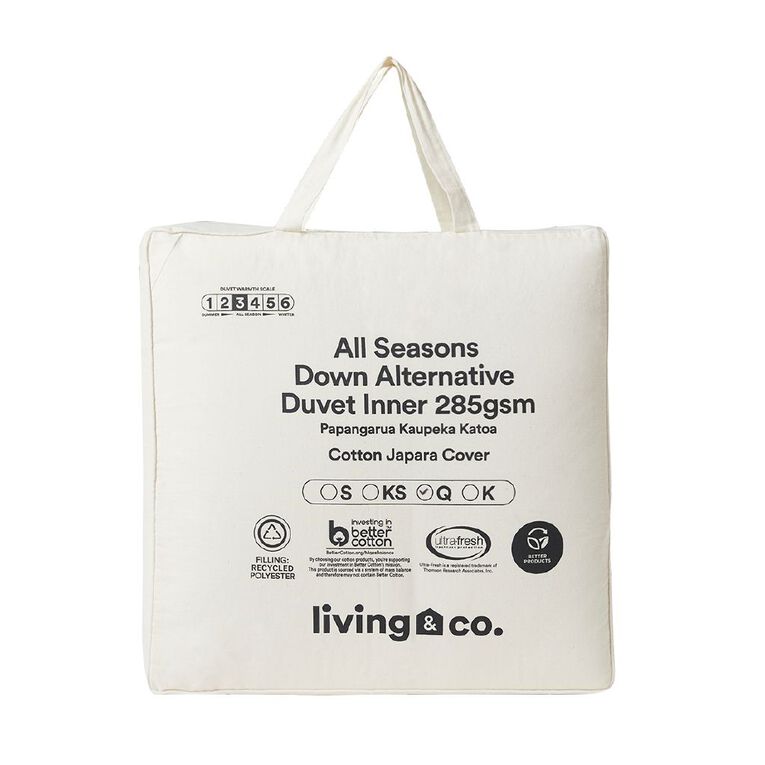 Living & Co Duvet Inner All Season Down Alternative White Queen, White, hi-res