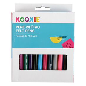 Kookie Kookie Te Reo Maori Felt Pens Multi-Coloured 36 Pack