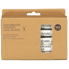 WS Whiteboard Marker Bullet Assorted 10 Pack