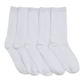 H&H Kids' Plain Crew Socks 5 Pack