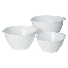 Living & Co Mixing Bowl with Pourer Set 3 Piece White