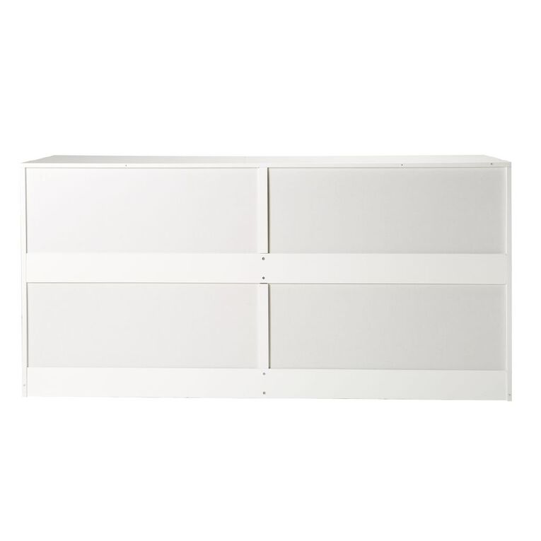 Living & Co Tahoe Lowboy 6 Drawer White, , hi-res