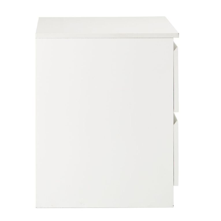 Living & Co Tahoe 2 Drawer Bedside Table White, , hi-res