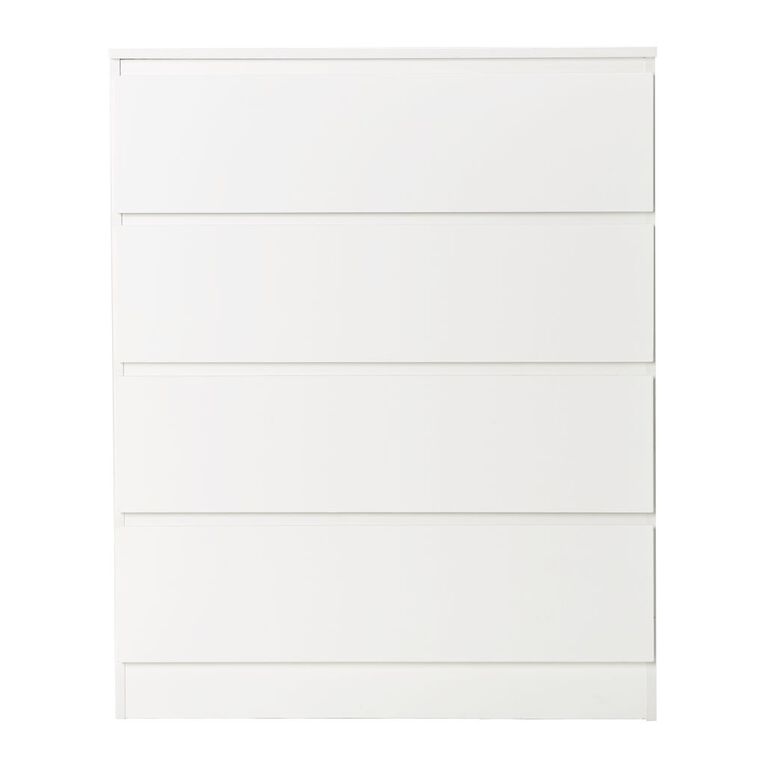 Living & Co Tahoe Tallboy 4 Drawer White, , hi-res