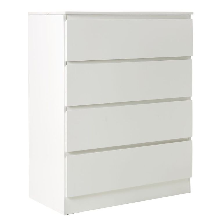 Living & Co Tahoe Tallboy 4 Drawer White, , hi-res