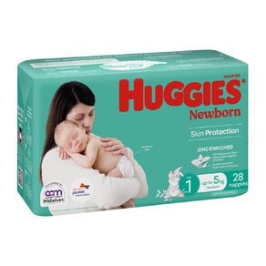 Huggies Newborn Nappies up to 5kg Size 1 28 Pack