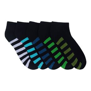 Active Intent Boys' Low Cut Cushioned Socks 5 Pack