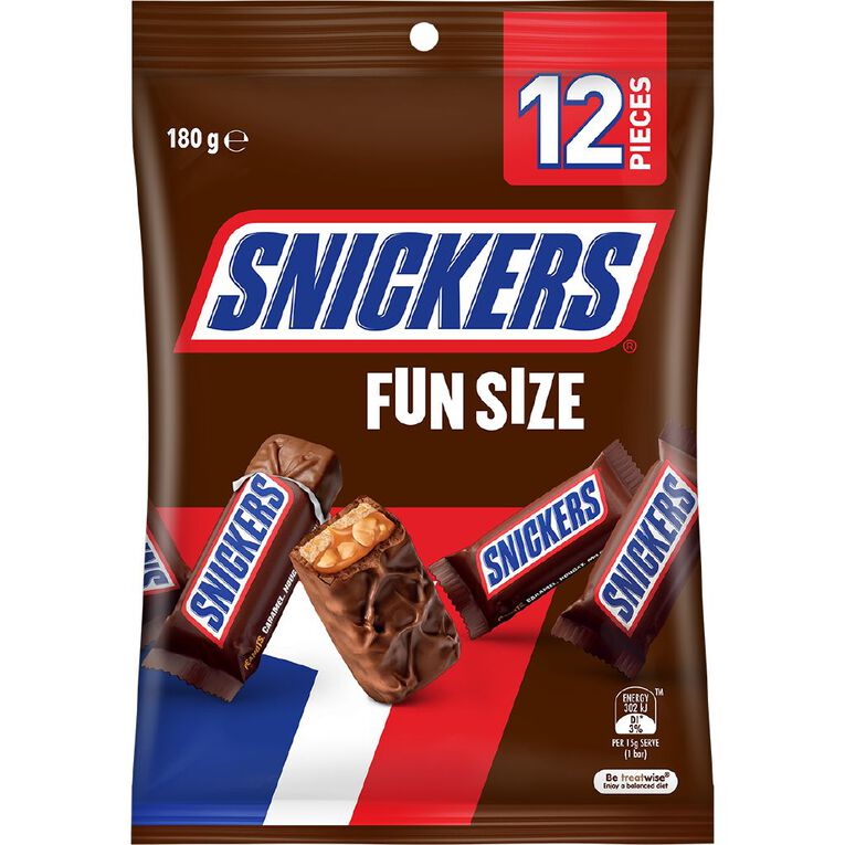 Snickers Chocolate Fun Size Bag 180g, , hi-res