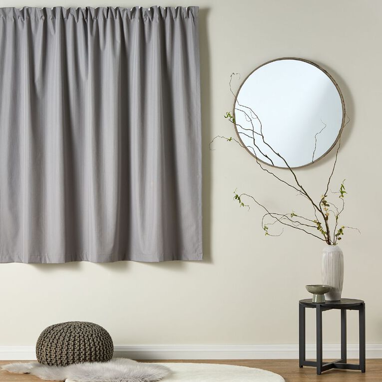 Living & Co Demi Pleat Blockout Curtain Silver 230-330cm Wide/220cm Drop, Silver, hi-res