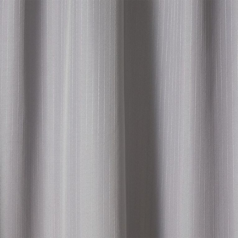 Living & Co Demi Pleat Blockout Curtain Silver 230-330cm Wide/220cm Drop, Silver, hi-res