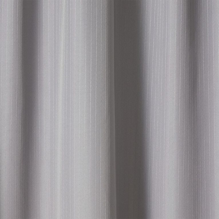 Living & Co Demi Pleat Blockout Curtain Silver 230-330cm Wide/220cm Drop, Silver, hi-res