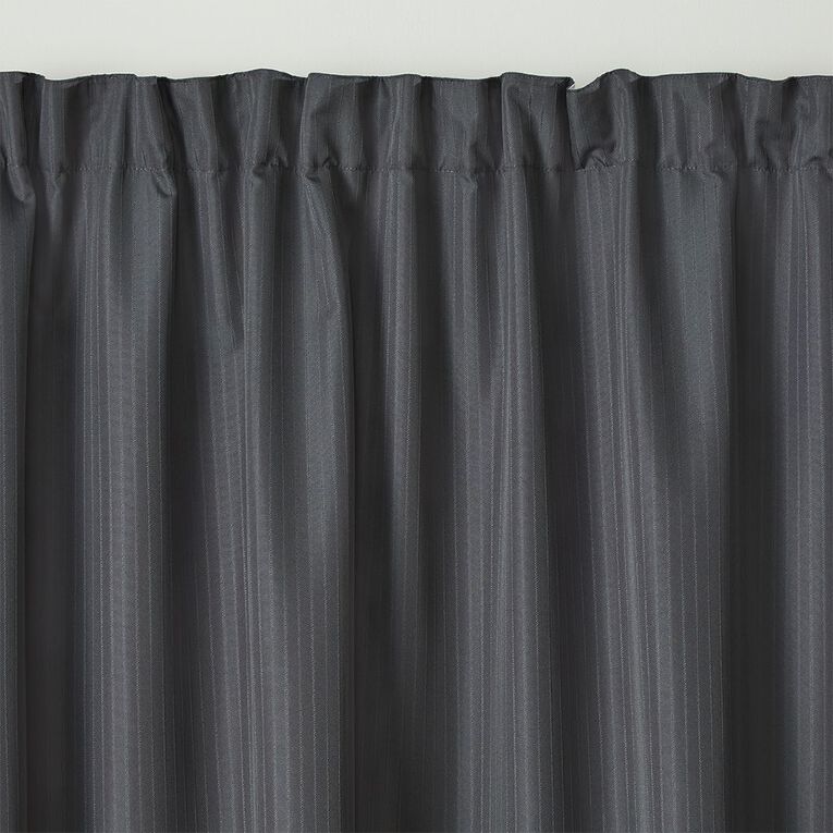 Living & Co Caspian Curtain Charcoal 230-330cm Wide/205cm Drop, Charcoal, hi-res