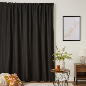 Living & Co Demi Blockout Curtain Black