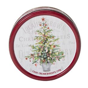 Connoisseurs Christmas Designs Tins with Chocolate Cream Biscuits Small