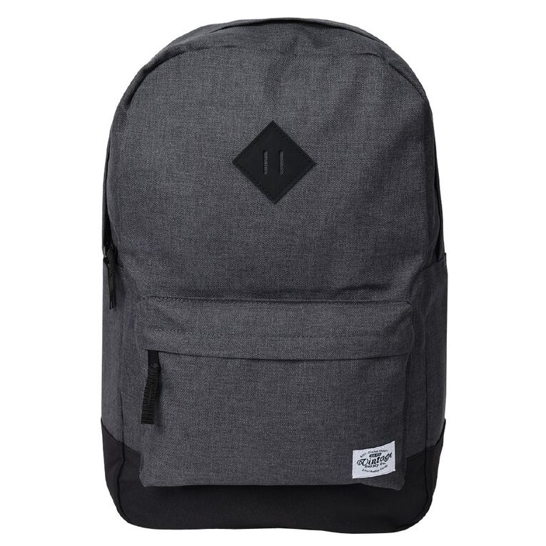 H&H Recycled Vintage Backpack Charcoal/Marle 15L, , hi-res