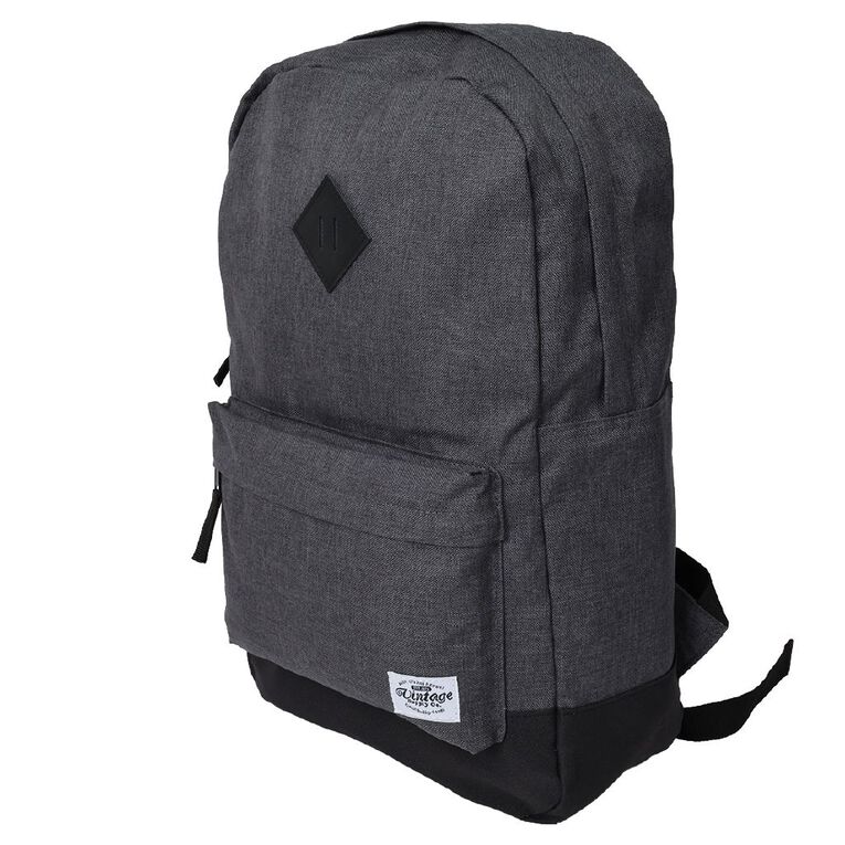 H&H Recycled Vintage Backpack Charcoal/Marle 15L, , hi-res