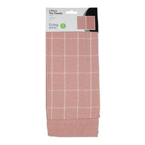 Living & Co Awaroa Tea Towel Pink 2 Pack