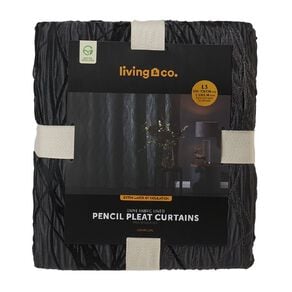 Living & Co Pencil Pleat Curtains Charcoal