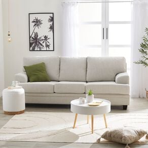 Living & Co Hudson 3 Seater Oatmeal Sofa