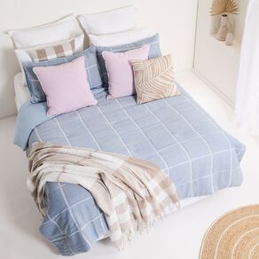 Living & Co 3 Piece Comforter Set Coastal Blue Super King