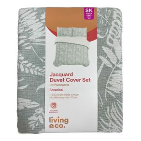 Living & Co Duvet Cover Set Botanical Green Super King