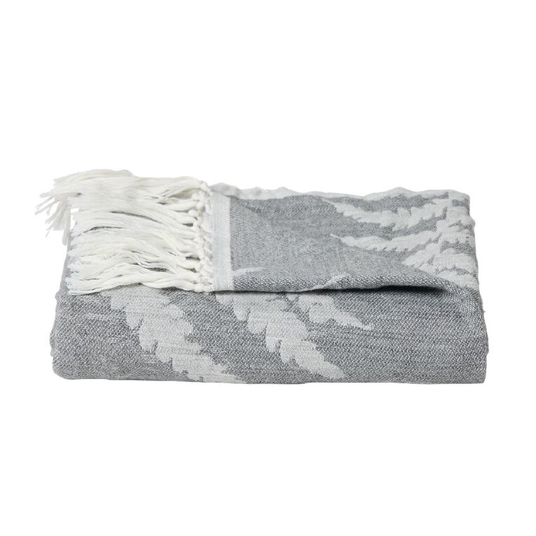 Living & Co Throw Fern Grey 127cm x 152cm, , hi-res