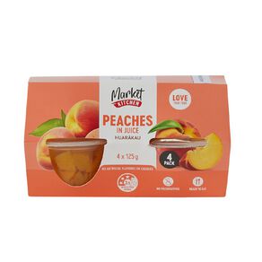 Market Kitchen Peach in Juice Cup 120g 4 Pack