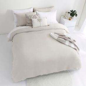 Living & Co Stonewashed Cotton Duvet Cover Set Natural