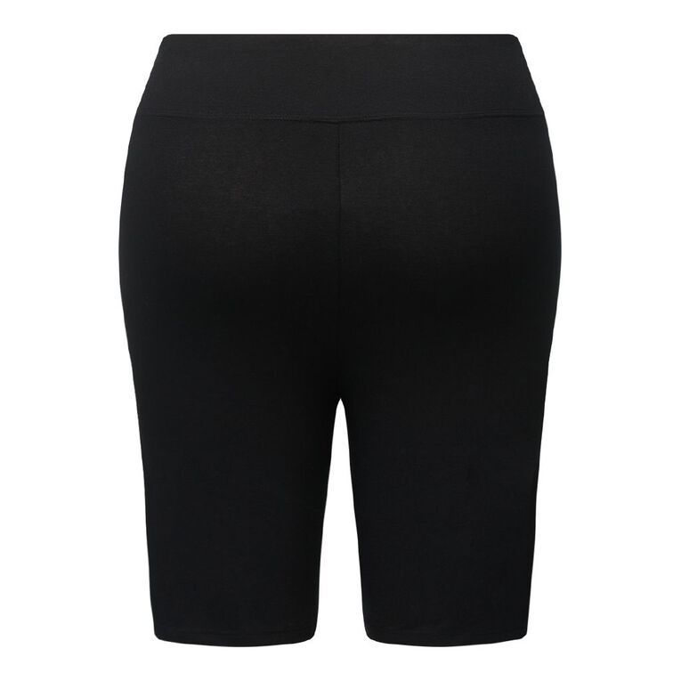 H&H Women's Plus Basic Legging Shorts, Black, hi-res