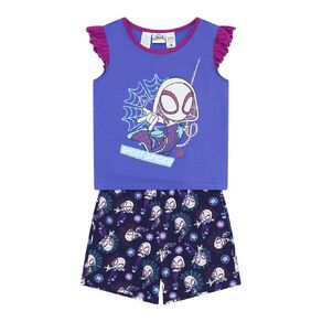 Spider-Man Girls' Frill Sleeve Shorty Pyjama Set