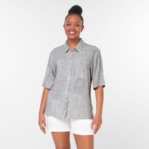 H&H Women's Short Sleeve Textured Blouse